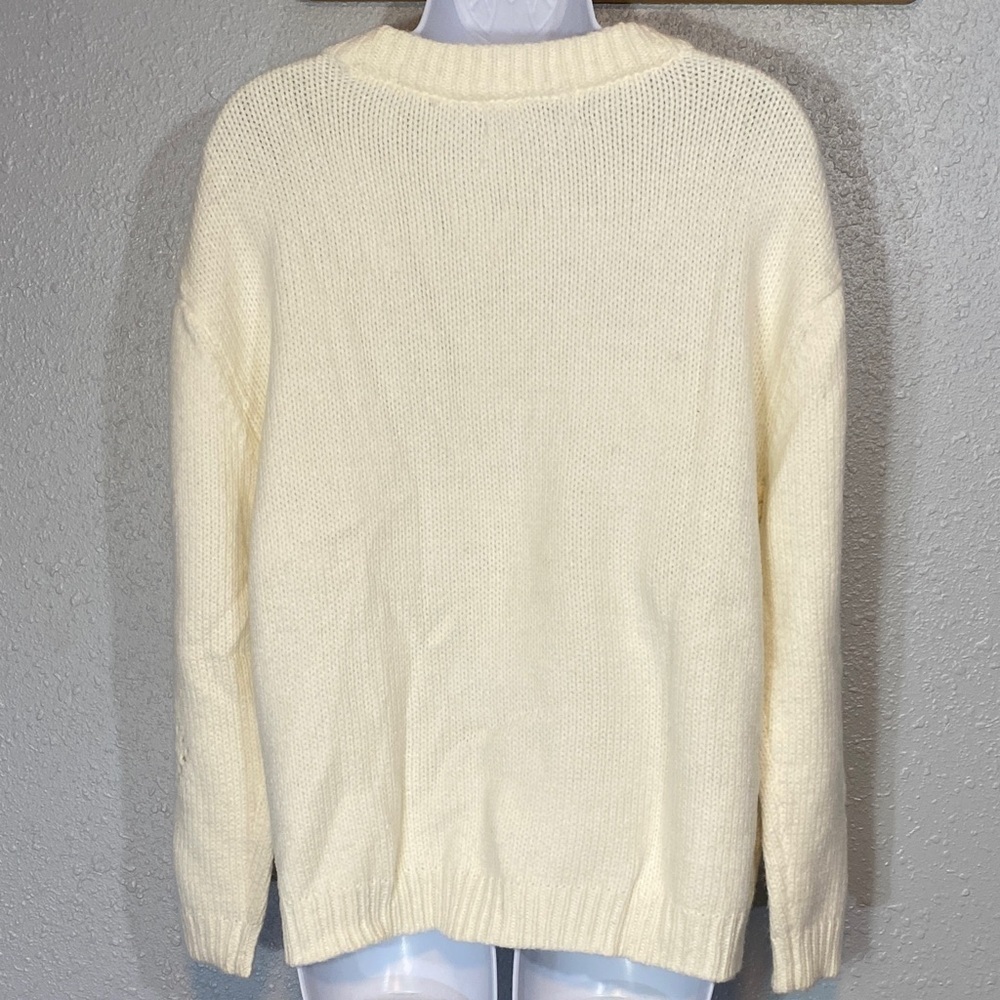 Magaschoni Cream Women's Crew Neck Sweater - Picture 4 of 5